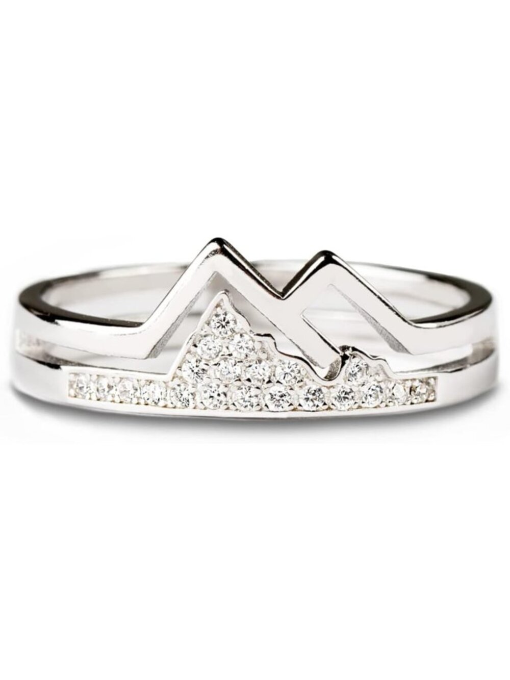 Sterling Silver Mountain Ring for Women, Western Style Faith Statement Jewelry